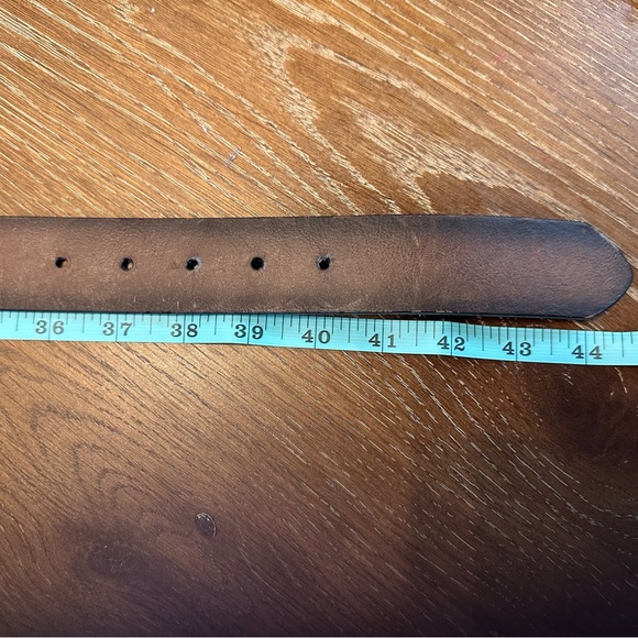 Ariat Western Belt Womens Leather Oval Faux Turquoise Stone Buckle Brown Large - Picture 7 of 7